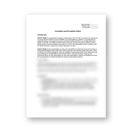 HIPAA Encryption and Decryption Policy Template